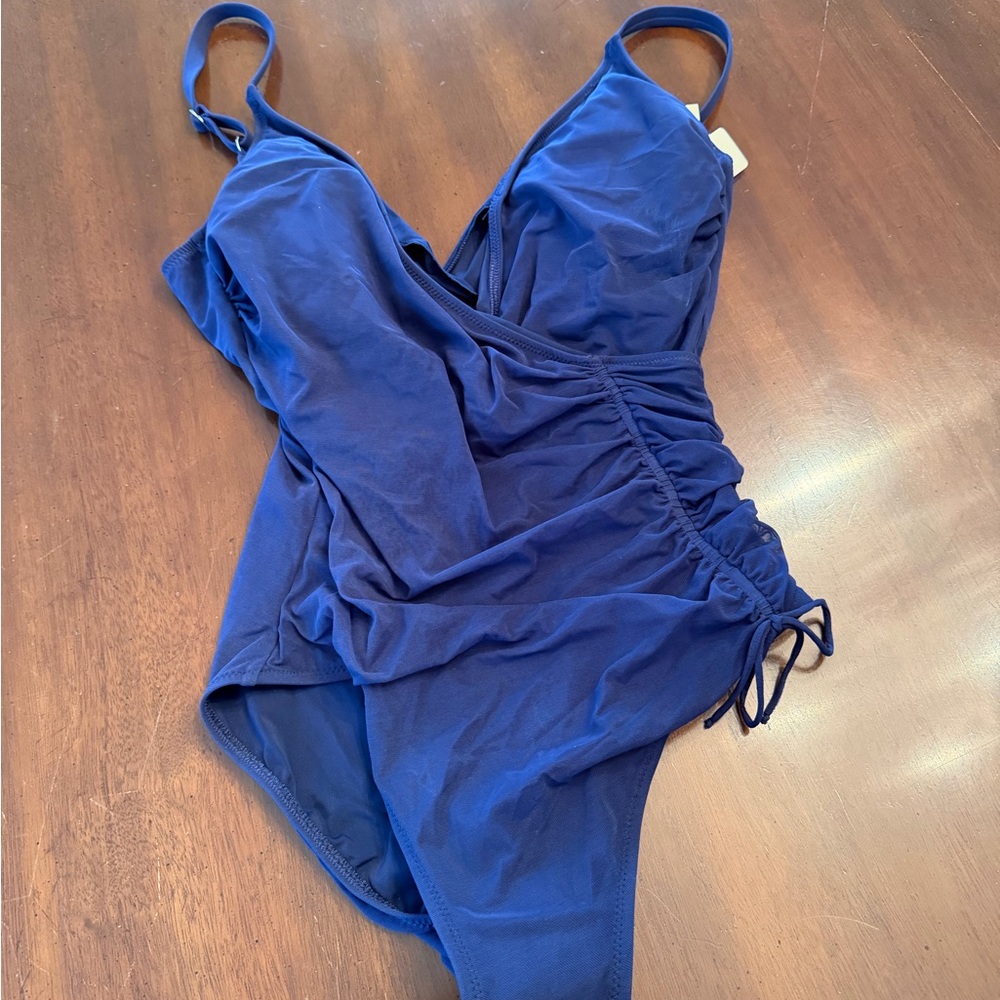 Gottex Royal Blue One-Piece Swimsuit with Side Ruching